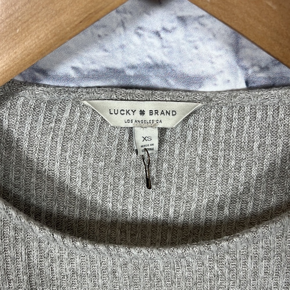 Lucky Brand women's fashion knit tie sleeve rib pullover top - Picture 10 of 14